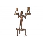 Candlestick with two spouts, 14th/15th century