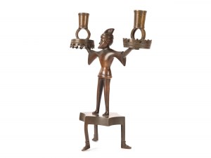 Candlestick with two spouts, 14th/15th century