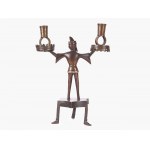 Candlestick with two spouts, 14th/15th century