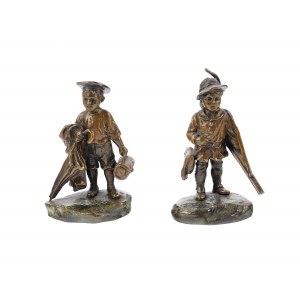 Pair of figures, Viennese bronze