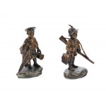 Pair of figures, Viennese bronze