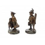 Pair of figures, Viennese bronze