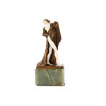 Female figure, Bronze & bone on stone base