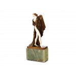 Female figure, Bronze & bone on stone base