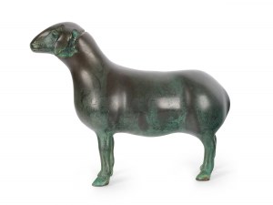 Two sheep, Cast bronze & patinated