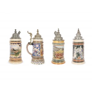 Mixed lot, 4 beer mugs