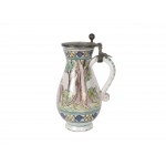 Faience jug, Colorfully painted