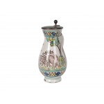 Faience jug, Colorfully painted