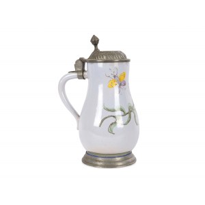 Pear jug, Faience colorfully painted