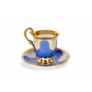 Biedermeier cup with saucer, mid 19th century