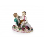 Allegory of the fall, Porcelain, colorfully painted