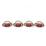 Mixed lot: 4 coffee cups with saucers, Ikarus Medusa (red/gold)