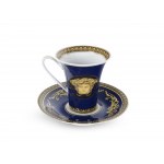 Coffee cup with saucer, Ikarus Medusa (blue/gold)
