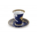 Coffee cup with saucer, Ikarus Medusa (blue/gold)