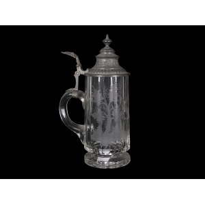 Glass jug with lid, Around 1880/1900