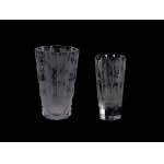 Mixed lot: 2 glasses with cut decoration, Around 1900/20