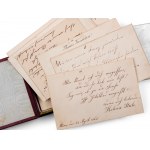 Leather portfolio with greeting cards, Around 1900