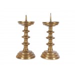 Pair of disk candlesticks, 16th/17th century