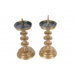 Pair of disk candlesticks, 16th/17th century