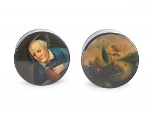 2 lakované krabičky ve stylu Heinricha Stowassera, kolem roku 1840