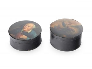 2 lakované krabičky ve stylu Heinricha Stowassera, kolem roku 1840