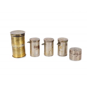 5 anointing vessels, Brass and silver