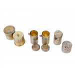 5 anointing vessels, Brass and silver