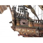 Model ship, wood, lines & ropes