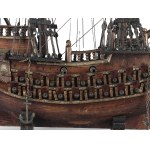 Model ship, wood, lines & ropes
