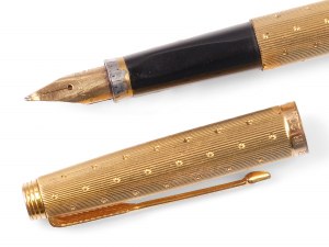 Plnicí pero Parker , pozlacené se zlatým hrotem, značené 14kt