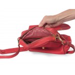 Leather handbag, with two golden brass horses