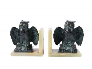 Pair of bookends with owls, Around 1900/20