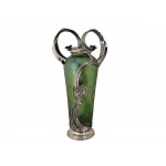 Glass vase with metal mounting, Johann Loetz Witwe, Klostermühle