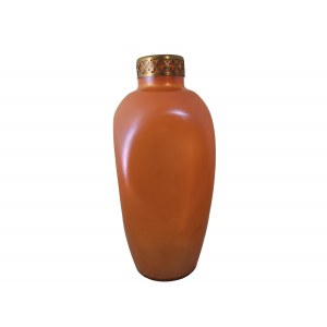 Vase with brass mount, Orange lascivious