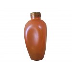 Vase with brass mount, Orange lascivious