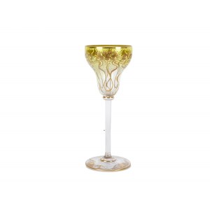 Tall stemmed glass, Harrach glassworks