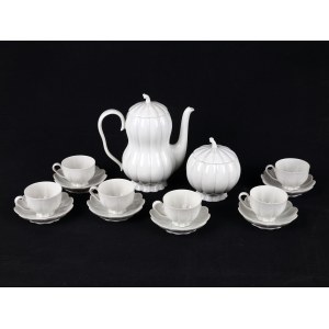 Mocha service, 14 pieces, Melon service, designed by Josef Hoffmann, around 1929