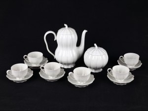 Serwis Mocha, 14 sztuk, serwis Melon, zaprojektowany przez Josefa Hoffmanna, około 1929 r.