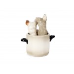 2 Terriers in pot, Version Goldscheider