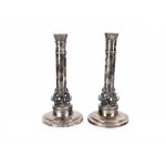 Pair of silver candlesticks, Empire