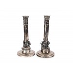Pair of silver candlesticks, Empire