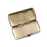 Cigarette box with floral decoration, Silver marked