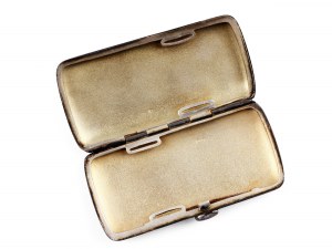 Cigarette box with floral decoration, Silver marked