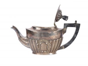 Teapot & sugar bowl, Silver marked