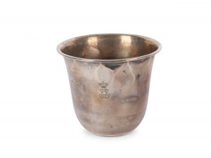 Silver cup, Engraved with princely hat and monogram