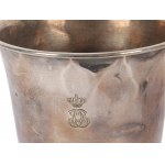Silver cup, Engraved with princely hat and monogram