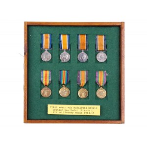 8 miniature medals, England
