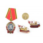 Mixed lot, Pair of Soviet Komsomolets badges with submarine motifs