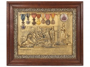 Arrangement of 7 medals on relief, Belgium