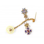 Miniature medal necklace with Russian medals, Gold-plated silver